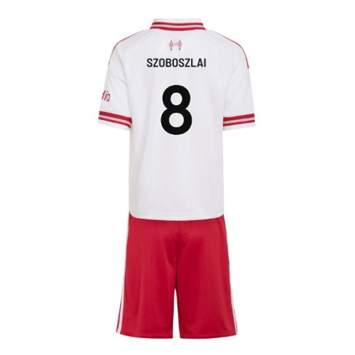 Stroje piłkarskie Liverpool Dominik Szoboszlai #8 Koszulka Wyjazdowej dla dzieci 2026-27 Krótki Rękaw (+ szorty)